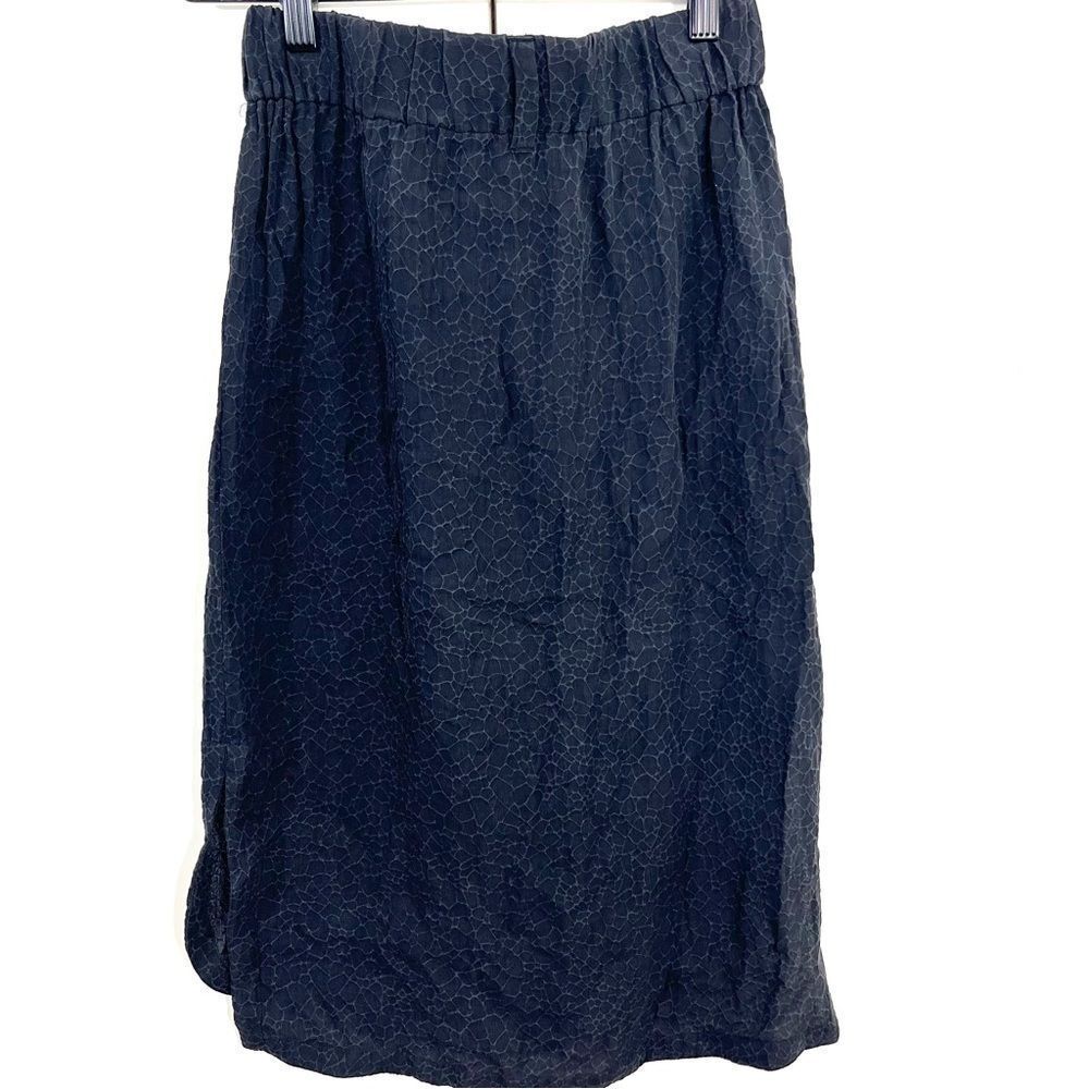 $278 Brochu Walker Skirt Women's S‎ Black Silk Textured Knee Length